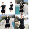 Indoor Swimsuit With High Waist Spliced Design For Hot Weather And Spa Relaxation