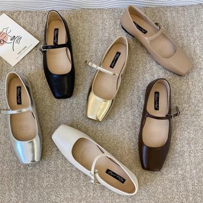 Модные балетки для женщин серебристые туфли Мэри Джейн женские туфли 2025 новые весенне-осенние балетки на плоской мягкой подошве лоферы женские