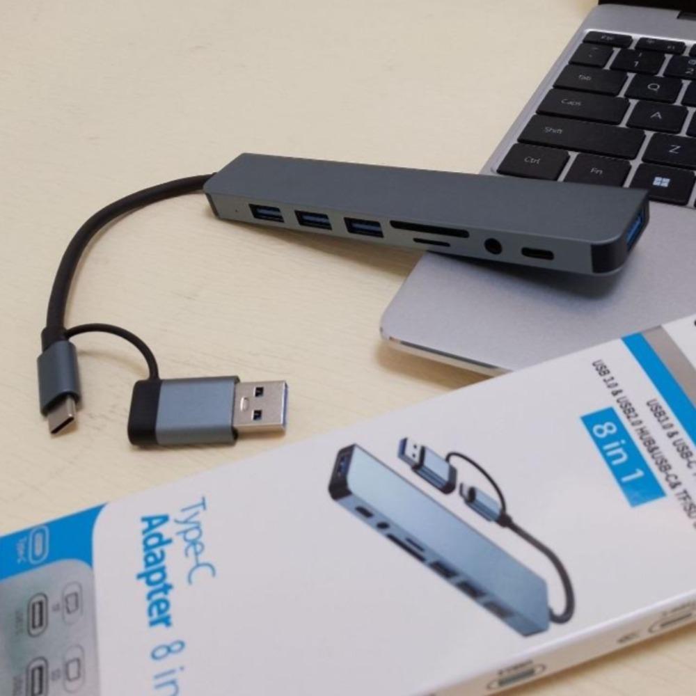 USB Type-C док-станция хаб семь восемь в одном конвертер для ноутбука планшета телефона USB-хаб