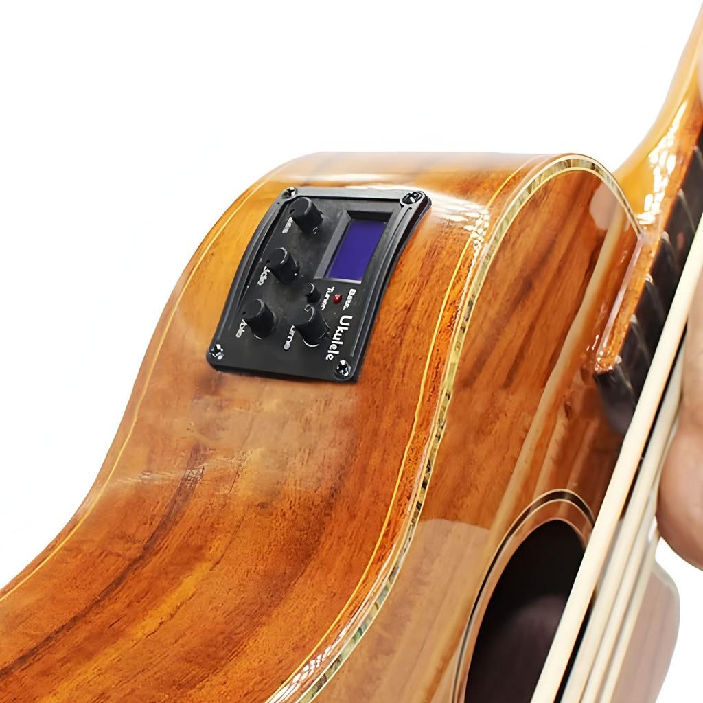 Ukulele Pickup 3-Band EQ LCD Tuner UK Preamp Amplifier Equalizer System for 4-String Uke