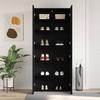 Shoe Cabinet with Shelf Black 80 x 35.5 x 180 cm Engineered Wood