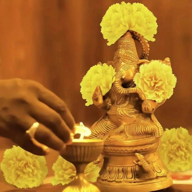 6Cm Carnation DIY Wreath Wedding Marigold Halloween Decoration Day of The Dead Wreath Accessories