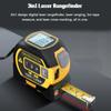 3 In 1 Laser Rangefinder 5M Tape Measure Ruler LCD Display With Backlight Distance Meter Measurement Device Building