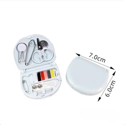 Portable Handheld Sewing Kit, Mini Travel Sewing Machine with Threads, Needles, Buttons for Emergency Clothing Repairs, Home
