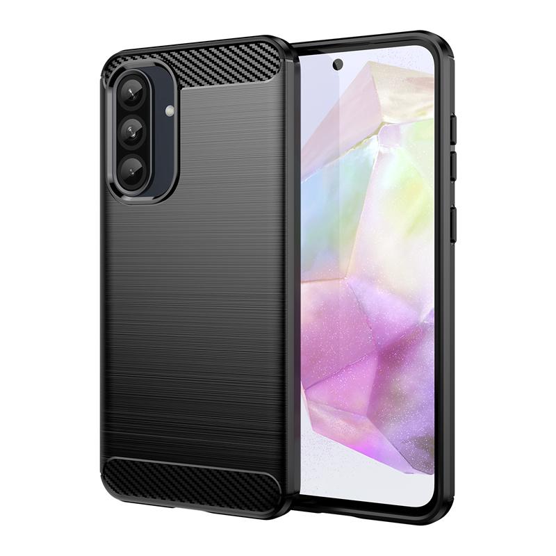 Ударопрочный Мягкий Силиконовый Бампер Щетка Чехол Для Samsung Galaxy A16 A26 A36 A56 5G Чехол Углеродное Волокно Полная Защита Задняя Крышка