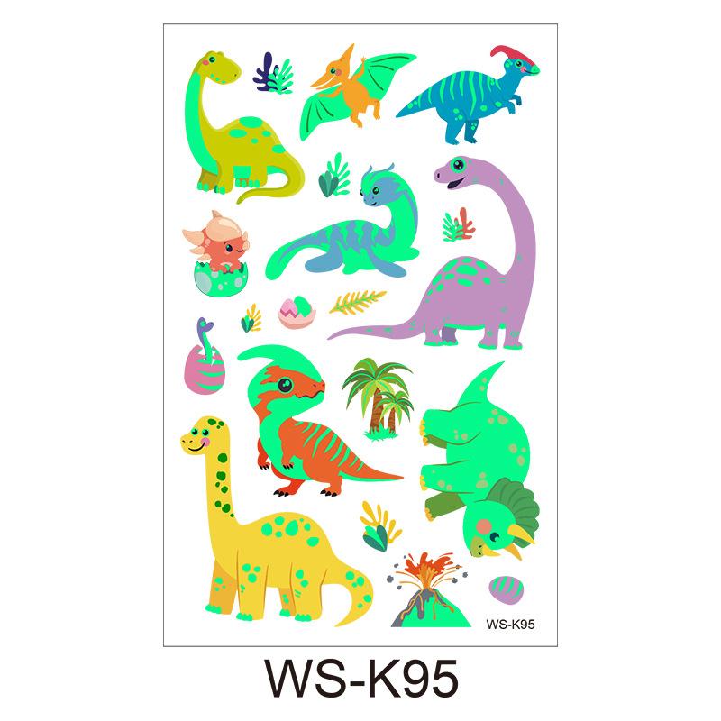 Детская мультяшная светящаяся в темноте татуировка с флуоресцентной зеленой водонепроницаемой бонусной наклейкой