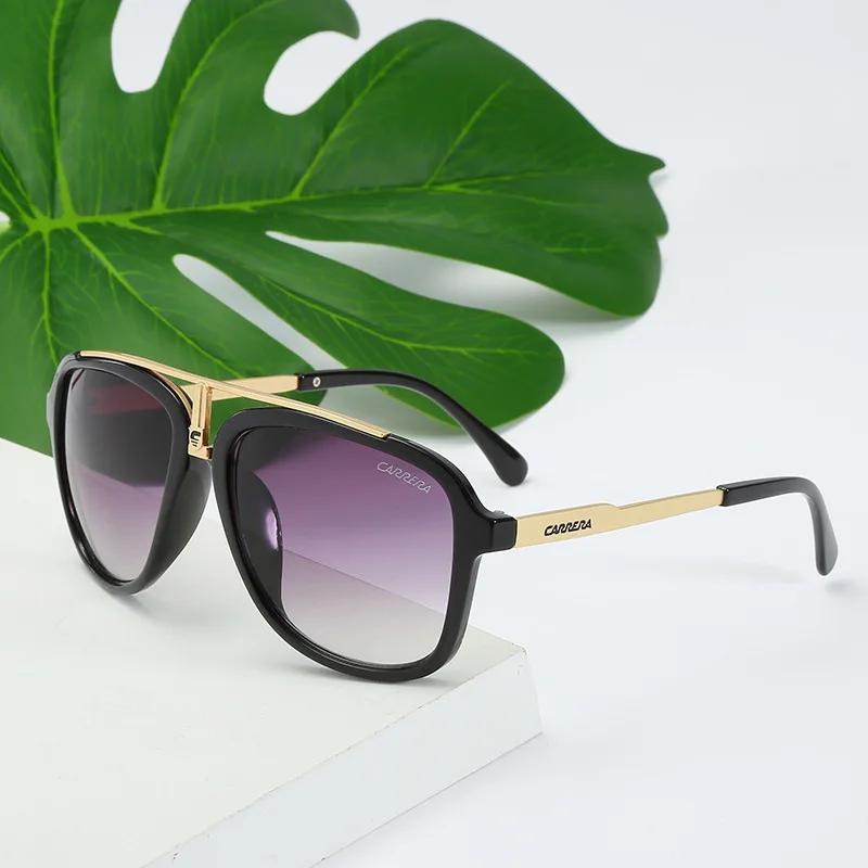Солнцезащитные очки Carrera Retro Винтажные с защитой UV400 Металлическая оправа Спортивные Очки для вождения для мужчин Женщин Стиль Пилот 167/S