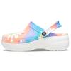 Classic Clog Lightweight & Comfortable Sneaker Sandals Women's Blue Orange Cloud Tie-Dye Print