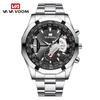 VA VA VOOM New Men's Sports Watches Fashion Stainless Steel Luxury Luminous Waterproof Calendar Quartz Men's Watches