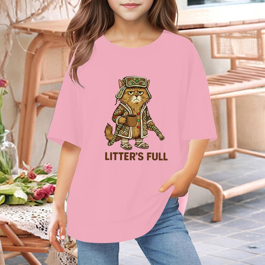 Toddler Girl Boy T-Shirts Kids Top Boys And Girls Printed Short Sleeved T-shirt 1-12Y