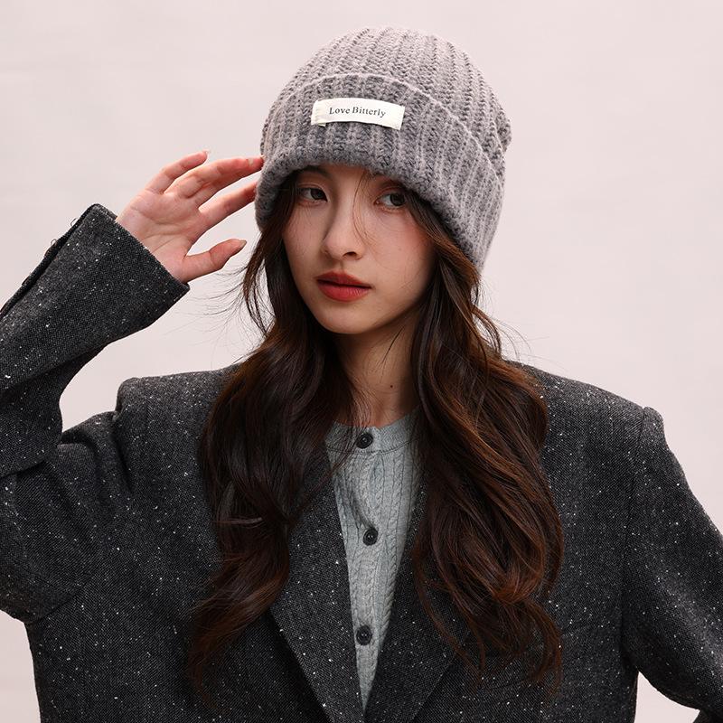 New Style Knitted Hat For Women, Warm Beanie For Autumn And Winter, Large Head Circumference Wool Hat, Makes Face Look Smaller, Ear-covering Hat.