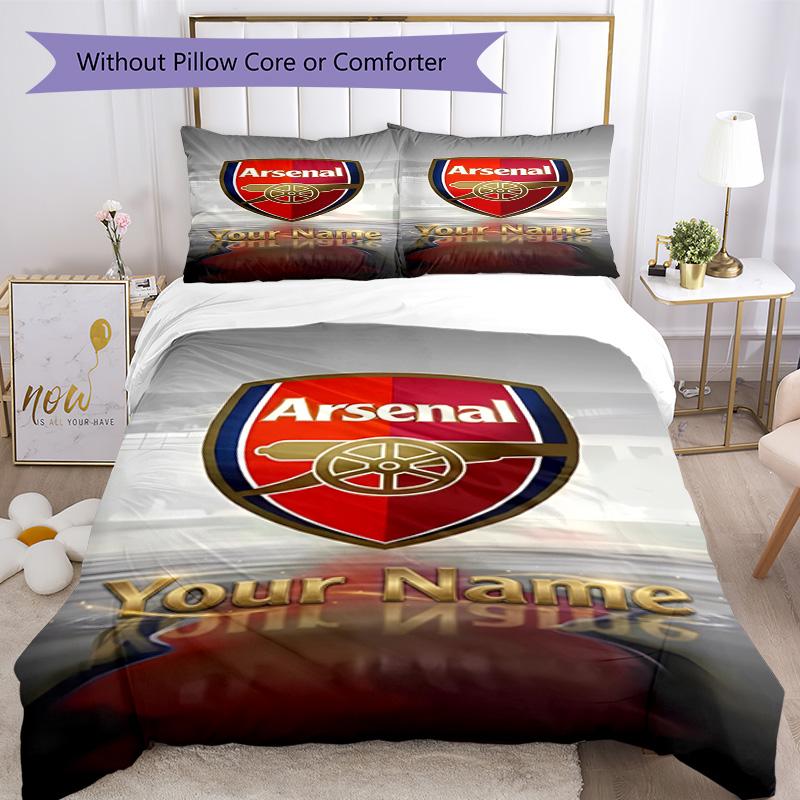 Arsenal F.c. Personalized Text Duvet Cover Set Suitable for Study room Soft Bedding Custom Room Decor Gift for Festivals