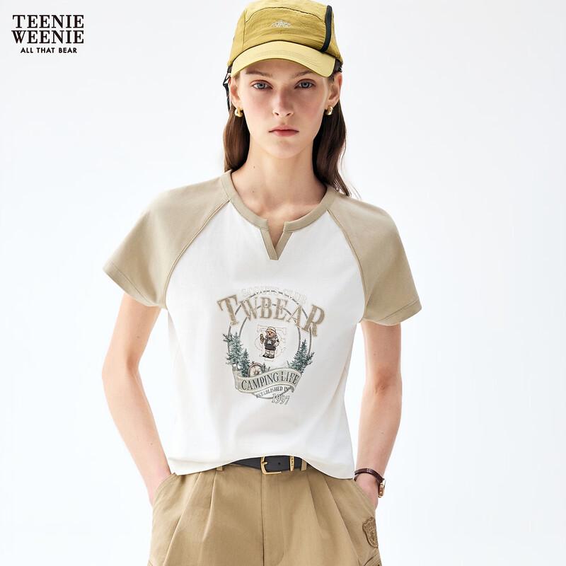 Teenie Weenie Женская футболка с мультяшным мишкой и буквой