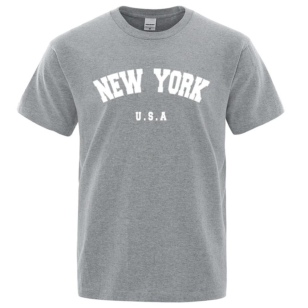 U.S.A York City T Shirts Summer Cotton Tops T-Shirt Short Sleeve Fashion Casual Streetwear O-neck Letter Tee Shirt