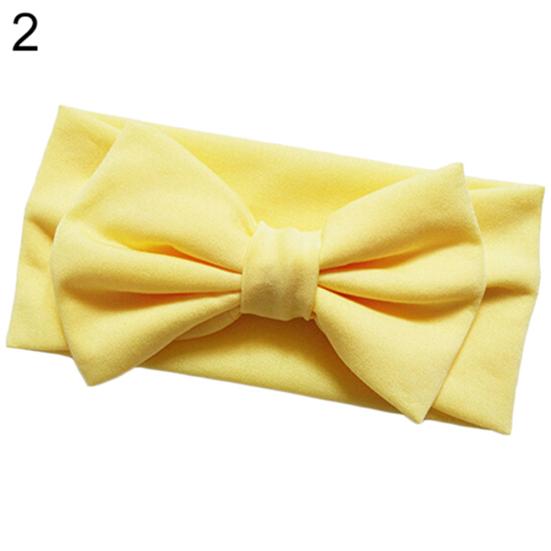 Милая однотонная повязка на голову с бантом ярких цветов для малышей, аксессуар для волос