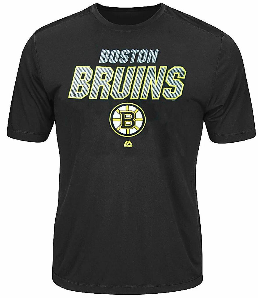 Мужская черная синтетическая футболка с коротким рукавом Boston Bruins 'Charging'