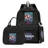 3Pcs/set Cartoon K-Pop Printed Backpack with Handbag Pencil Case for Teenager Student Boy Girl Schoolbag Bookbag Large Capacity Travel Bag Mochila