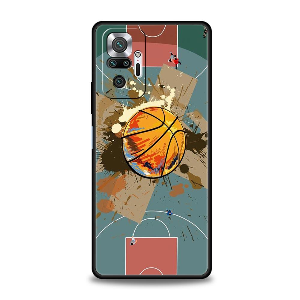 Чехол для телефона с рисунком баскетбольного кольца и номера для Xiaomi Redmi Note 12 11 10 Pro Plus 10S 9S 9 9T 8T 9C 9A 8 7 K40 Gaming Мягкая крышка