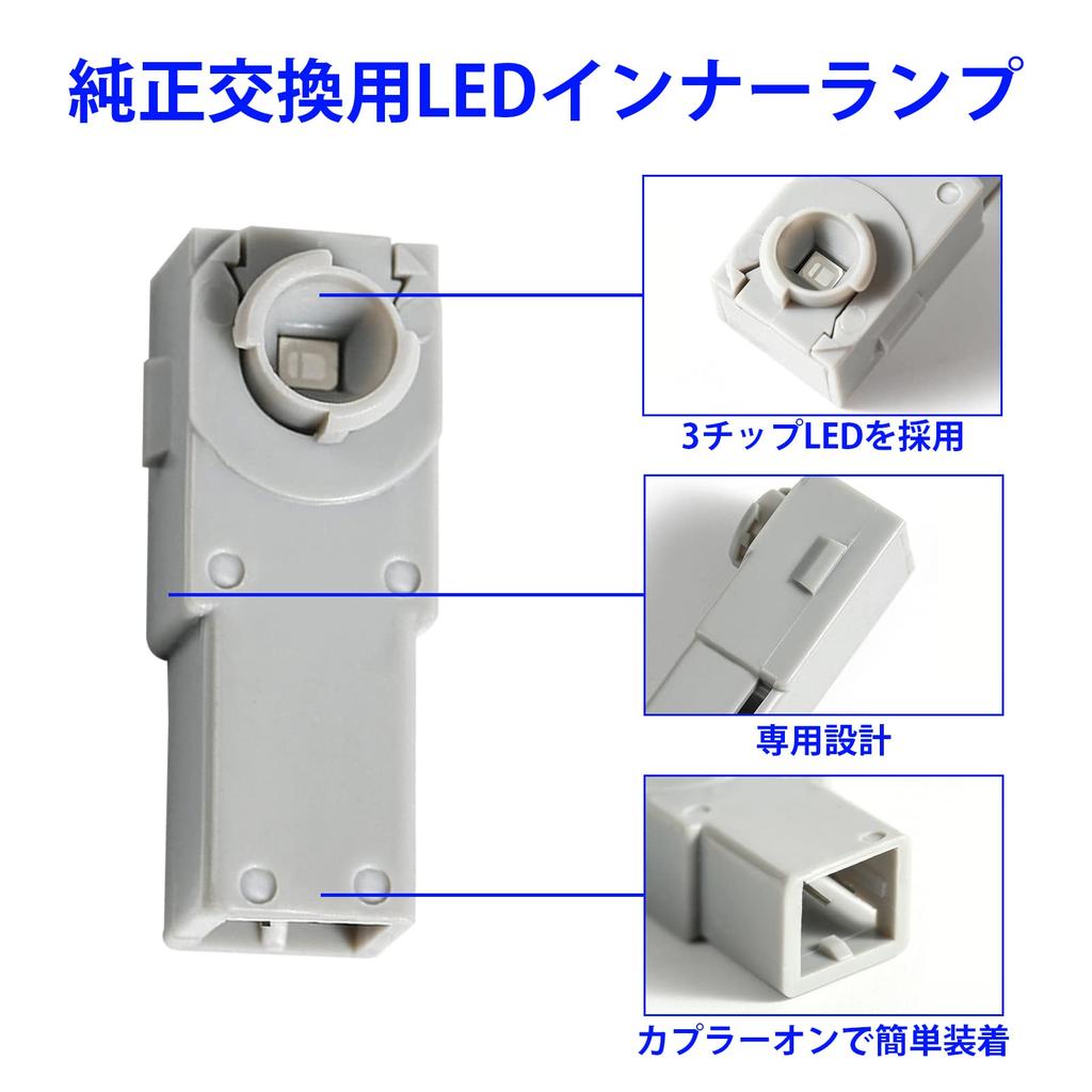 LIKENNY Оригинальная сменная светодиодная внутренняя лампа, Набор из 2 штук, Подсветка для ног, SMD-светодиод, 3 чипа, Автомобиль