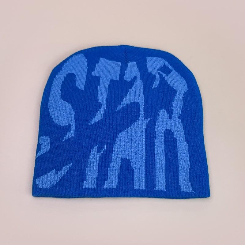 Color Block STAR Letter Hip Hop Beanie Unisex Warm Casual Knit Hat