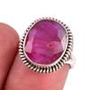 Red Ruby(Simulated) Gemstone Handmade 925 Sterling Silver Gift Ring S.6.5 N9H63