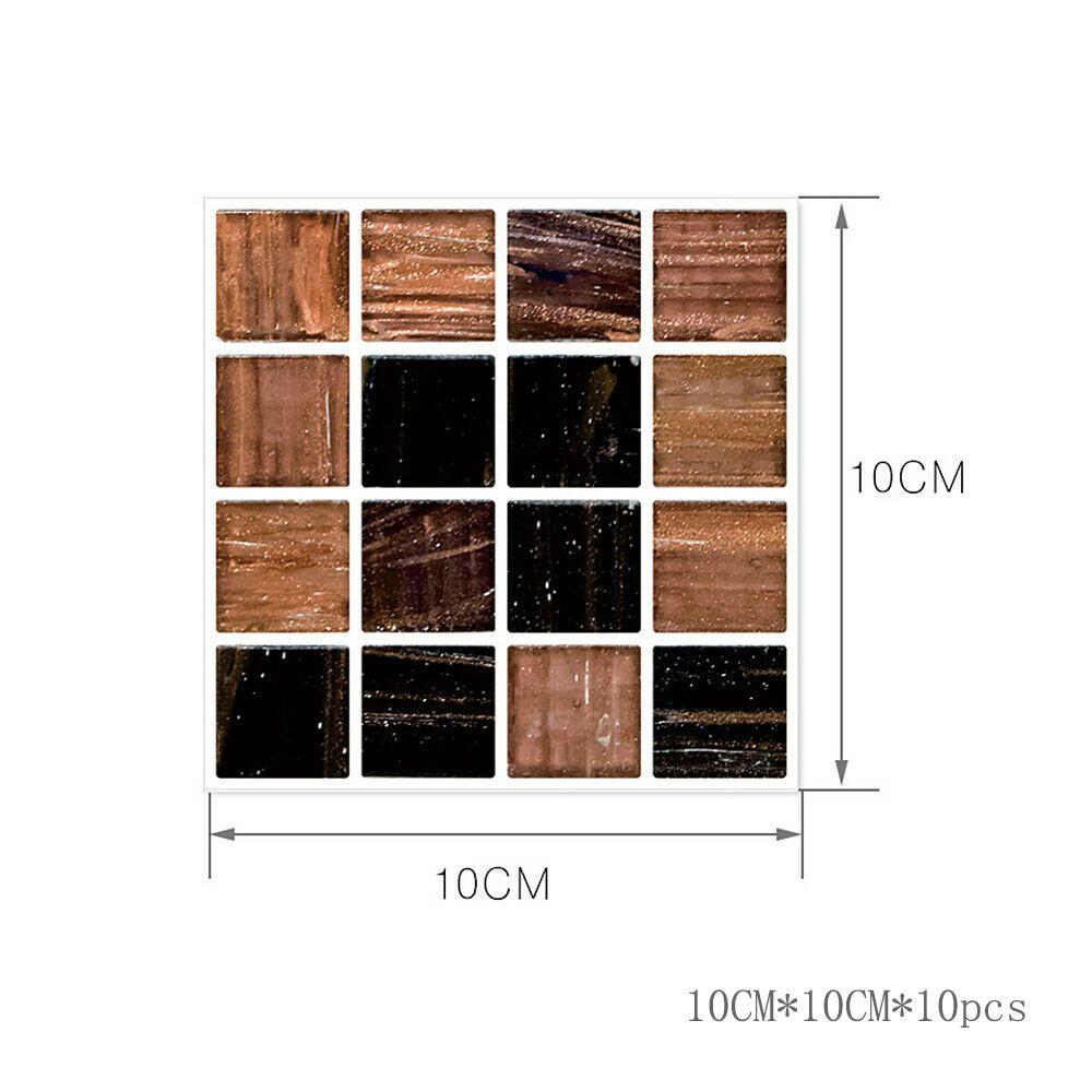 Яркие 10 шт. Наклейки на кухонную плитку с мозаичным узором Самоклеящийся декор для стен