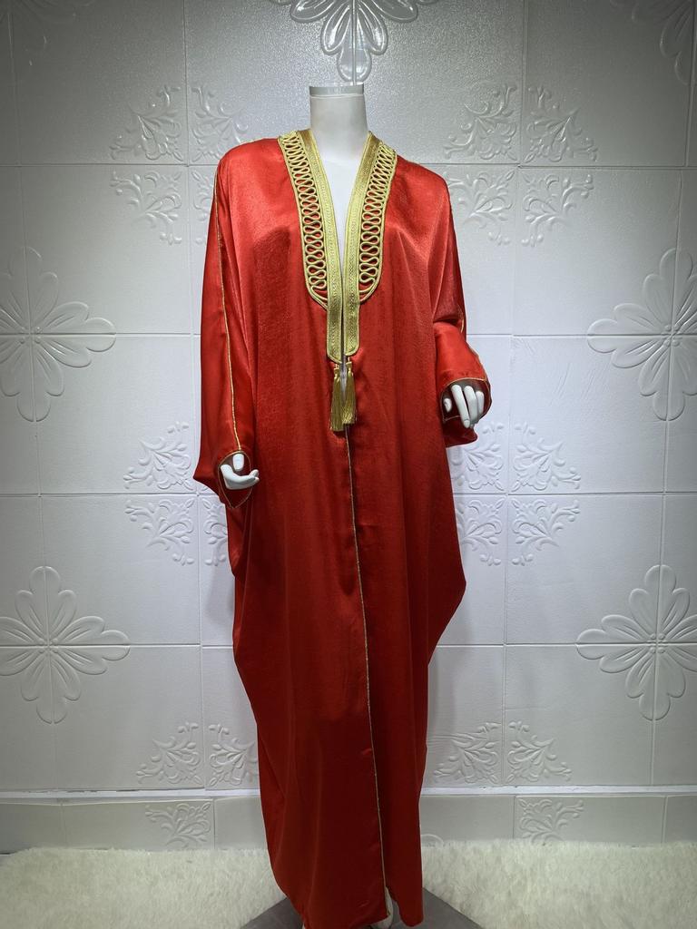 Muslim Clothing Arab Dubai Turkey Bat Sleeve Robe Cardigan Abaya Long Muslim Women'S Clothing