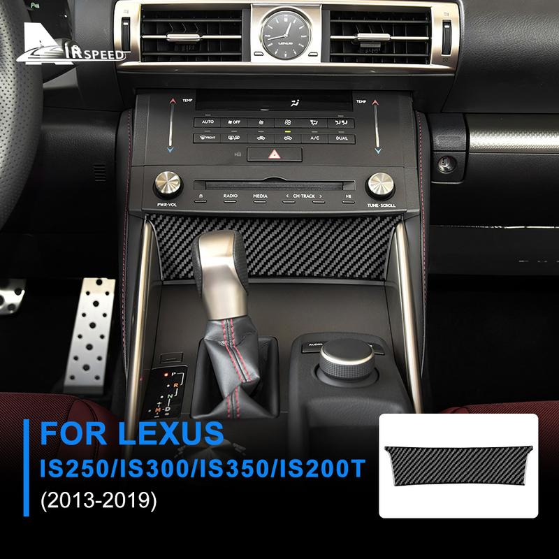 Real Carbon Fiber Car Center Console Cover Sticker For Lexus IS250 300 350 200T 2013- Interior Trim Styling Auto Accessories