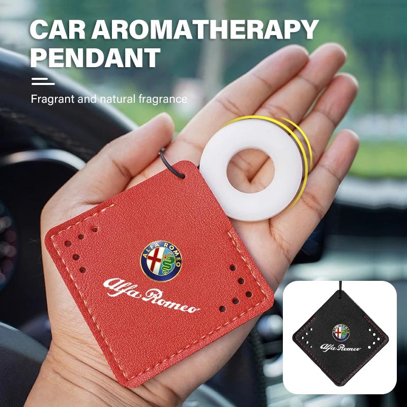 Car Fragrance Pendant Air Freshener Hanging Aromatherapy Tablets For Alfa Romeo 159 Giulietta 156 147 Giulia Mito GT Stelvio