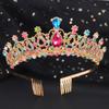 With Combs Silver Tiara Crown Wedding Prom Bride Headbands Bridal Hair Accessories  Women Girls