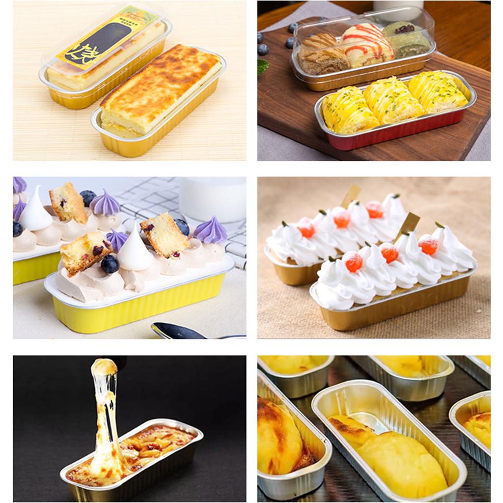 5PCS Tin Paper Box Air Fryers Household Ovens Tin Paper Boxes Barbecues Baking Aluminum Foil Trays Rectangular Tin Trays