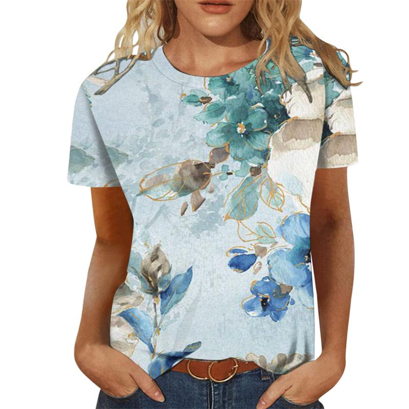 Sunflower Women's T-shirt O-neck Short Sleeve Printing Female Clothes Fashion Street T Shirt Girls Summer Casual Top Tees