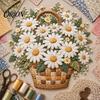 Удобные для начинающих швейные наборы Корзина с цветами Пэчворк DIY Набор, Многослойные тканевые цветы Поделки Цветочный гобелен Альтернатива 3D-проект для