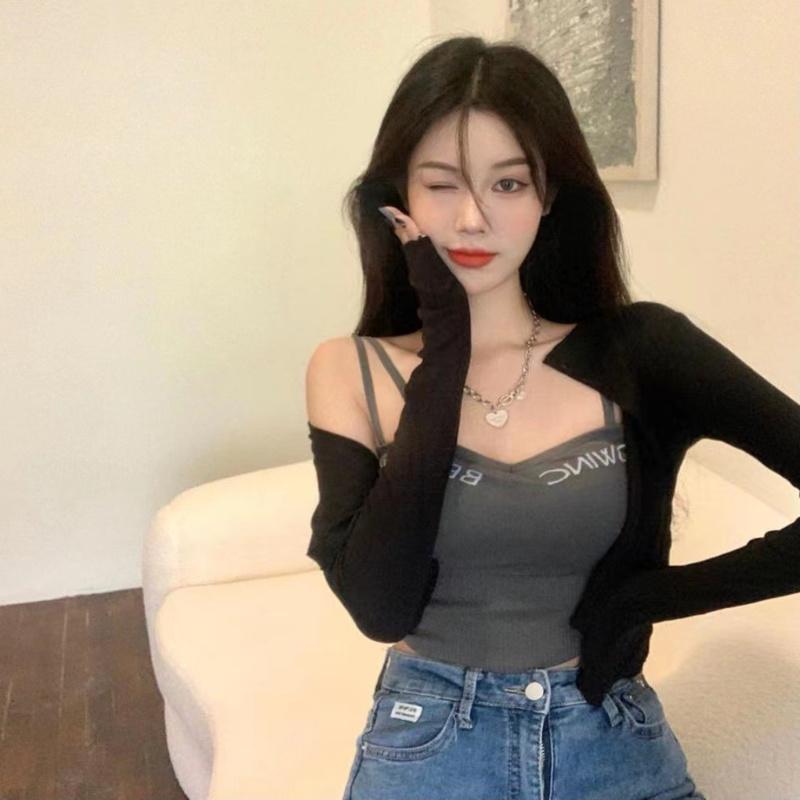 Сексуальный женский топ на бретельках, летняя мода, бретельки, повседневные вязаные укороченные топы без рукавов с лямкой на шее