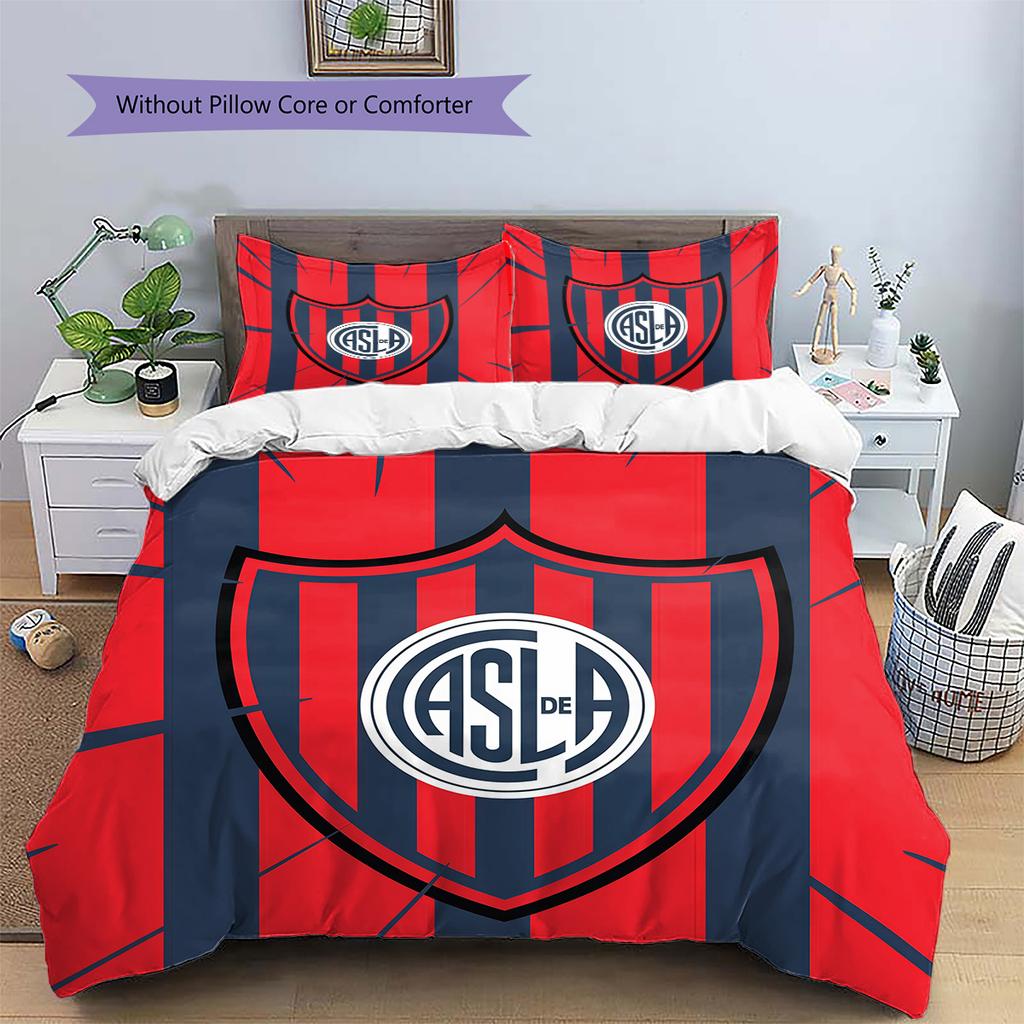Club Atlético San Lorenzo de Almagro Pattern Bedding Quilt Set Home Decoration Gift (1 * duvet cover + 2 * pillowcase without core)
