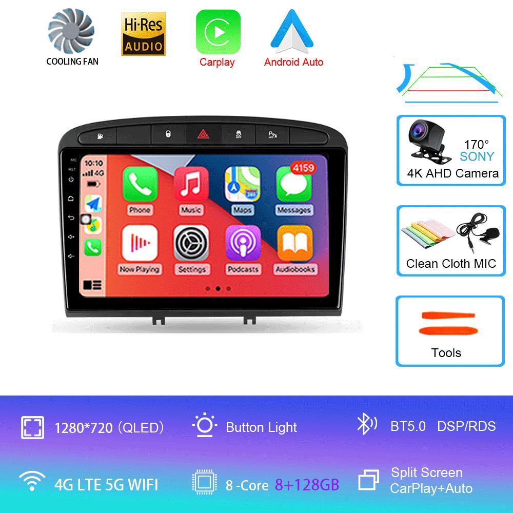 Android 14 Carplay Auto для Peugeot 308 308SW 2007-2015 408 2012-2020 GPS автомобильный радиоприемник мультимедиа видеоплеер стерео WIFI+4G DSP