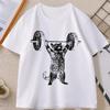 Funny Cat Gym T Shirt Unisex Unisex Cat Workout Tshirt Vintage Gym Tshirt Casual Round Neck Short Sleeve T Shirt Streetwear