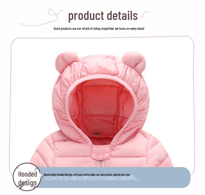 Детская теплая хлопковая куртка - Легкое пуховое пальто для мальчиков и девочек (Осень зима)