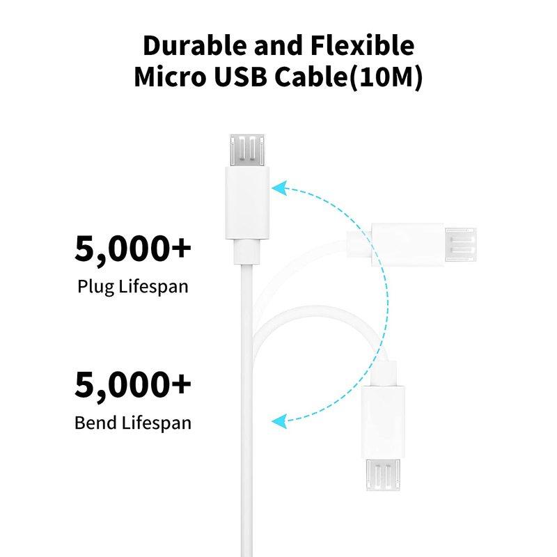 Кабель-удлинитель Micro USB 3~13 м для камеры безопасности Xiaomi MI 360 ° Home Safety Camera 2K Pro, MI 360 ° (1080P) кабель для зарядки камеры видеонаблюдения