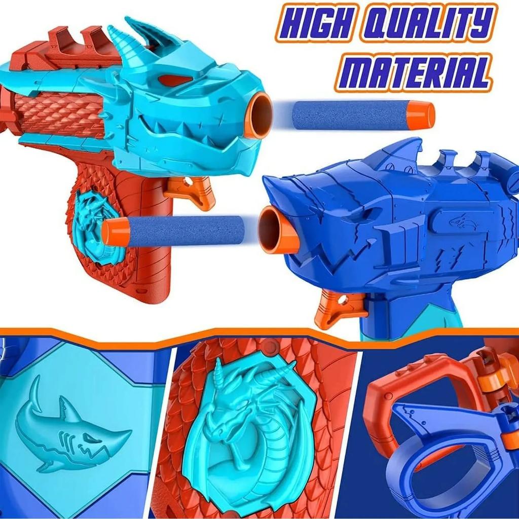 Набор электронных мишеней для стрельбы, игрушечное оружие для улицы, включает 2 игрушечных пистолета из пеноматериала, подходящий подарок для мальчиков и девочек в возрасте 6-12 лет.
