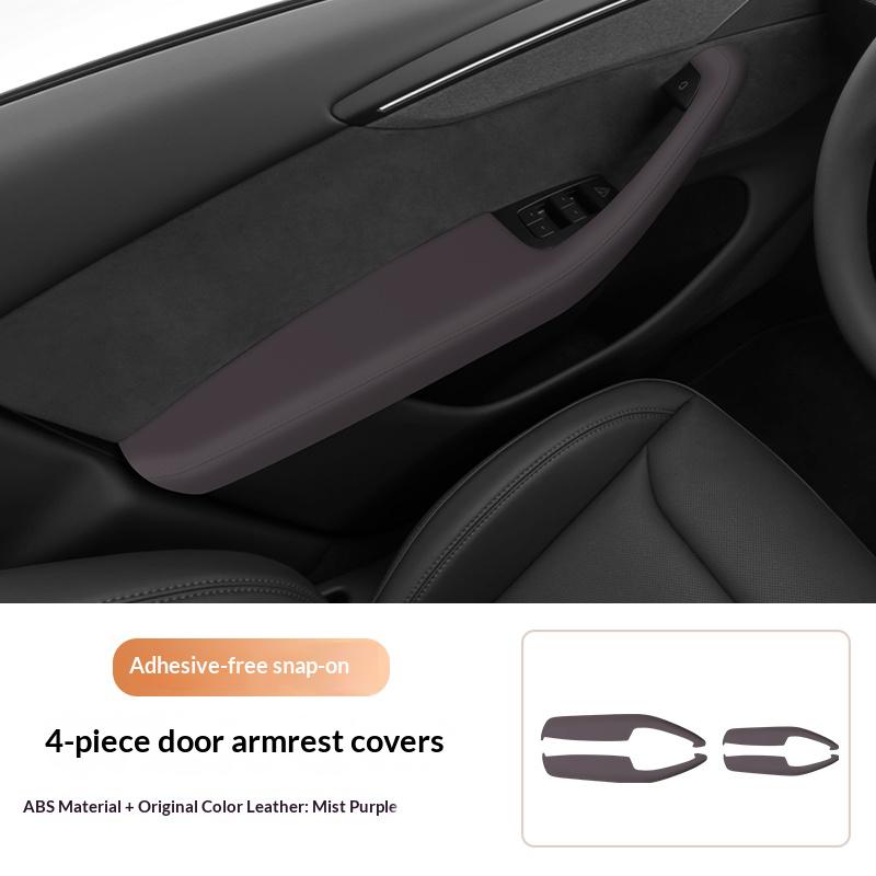 2026 for Tesla Juniper Model 3/Y Highland Rear Air Vent Cover Center Console Leather Armrest Box Anti-Scratch Car Accessories
