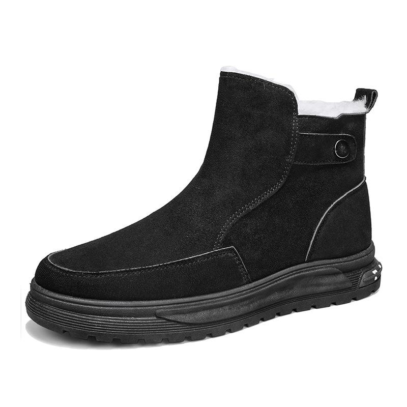 Winter High-top Men's Shoes Fleece Thickened Cotton Boots Fashion Snow Boots Casual Cotton Shoes Fur Integrated Martin Boots