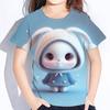 Rabbit Cartoon Print Toddler Short Sleeve Tops Oversized Crew Neck Tees Little Girl Clothes