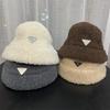 New Autumn and Winter Thickened Plush Hat Women's Cold-proof Versatile Fashion Warm Lamb Wool Basin Hat Ear Protection Bucket