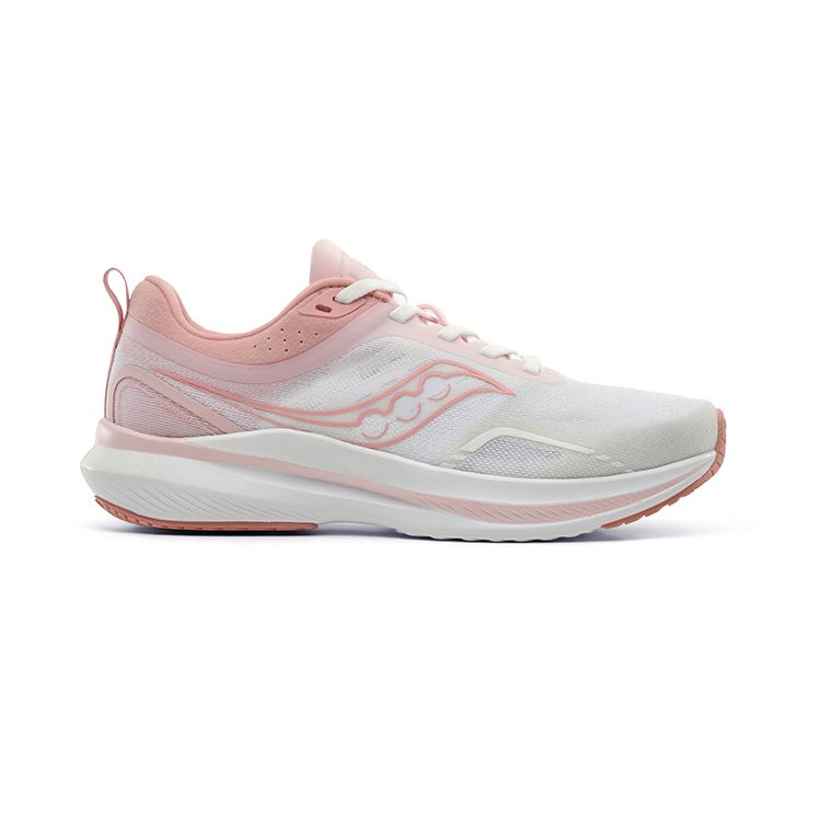 SAUCONY Humming 3 Comfortable Lightweight Shock Absorbing Non-Slip Low-Top Casual Running Shoes Women Sneaker White Pink S18189-1