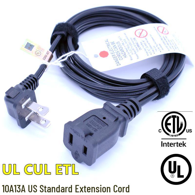American 90° Elbow Figure-Eight SPT-2 Copper Two-Pin AC Power Cord