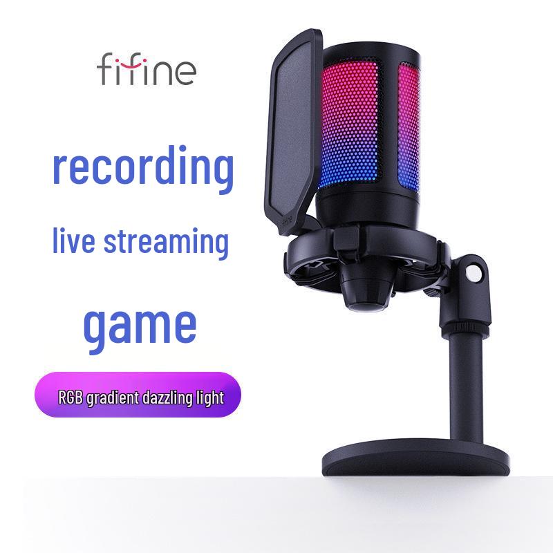 Микрофон Fifine Radiance A6 RGB для записи на настольный компьютер и телефон