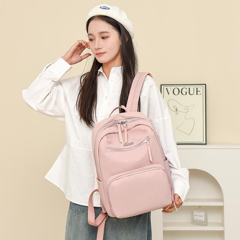 Women's Backpack Solid Color Student Schoolbag Travel Bag Commuter Large Capacity Backpack