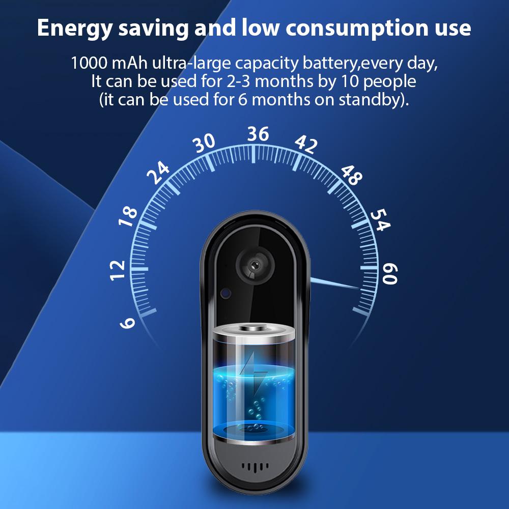 Smart Doorbell Ring Door Camera Wireless Intelligent Video Bell Camera 125 Degree Wide-angle Lens