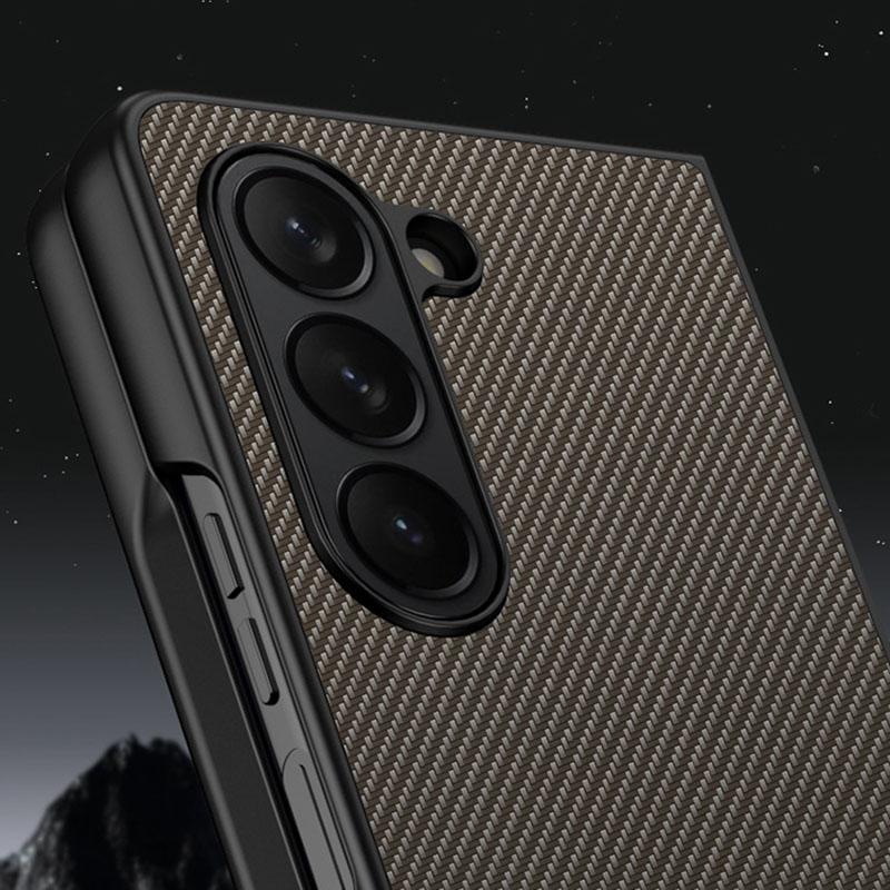 For Samsung Galaxy Z Fold6 5G Case Carbon Fiber Texture PU+PC Phone Cover